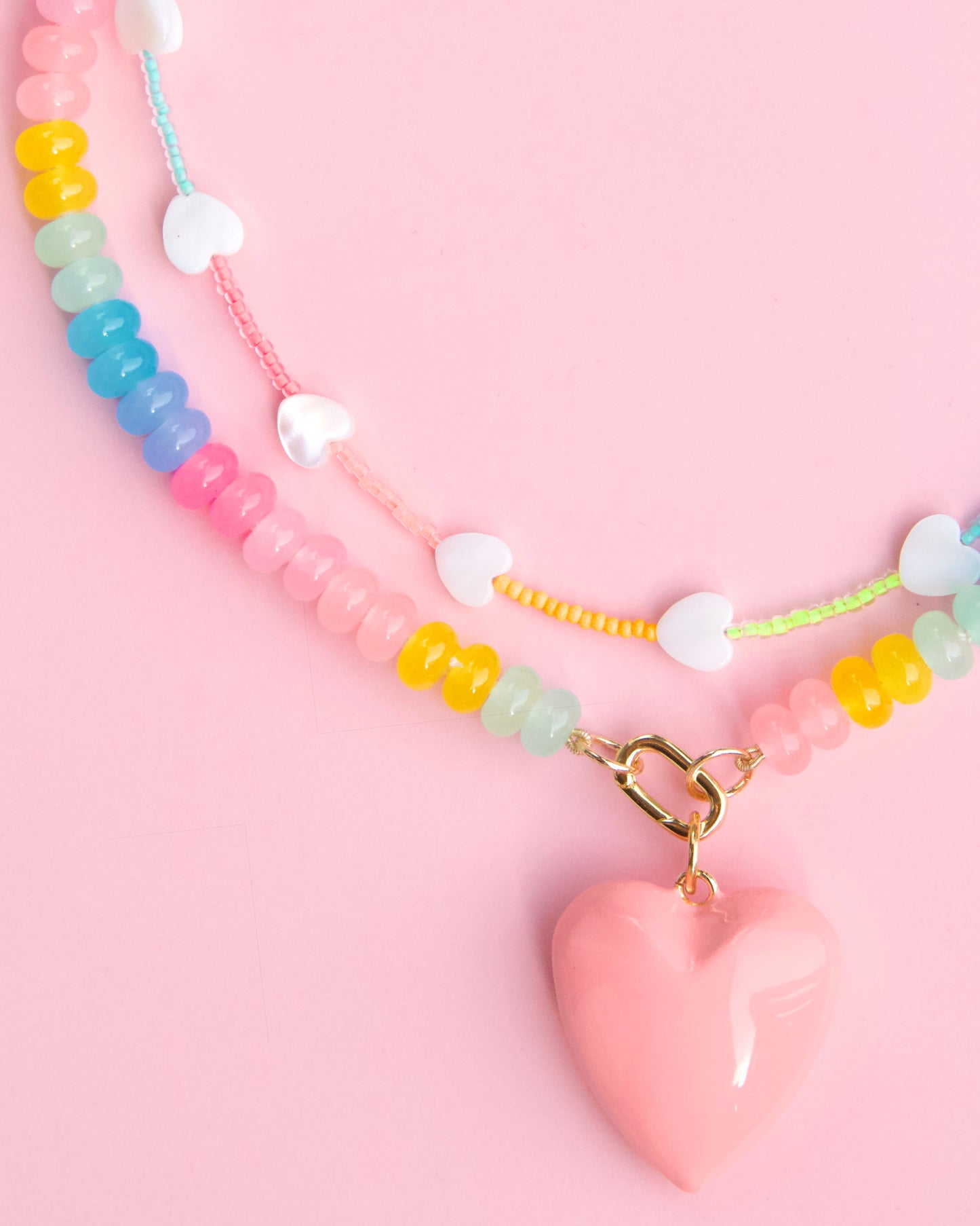 Summer Rainbow Candy Gem Necklace