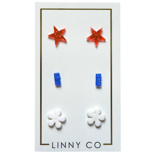 Stud Trio Stud Earring Set - Americana