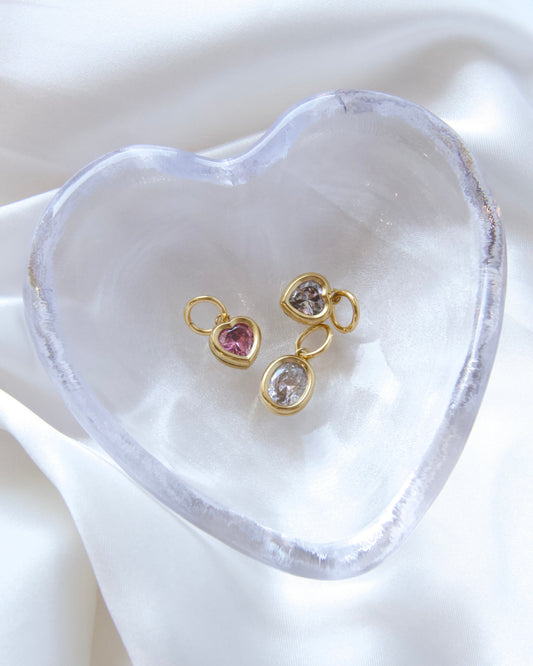Clear Oval Gem Bezel Charm