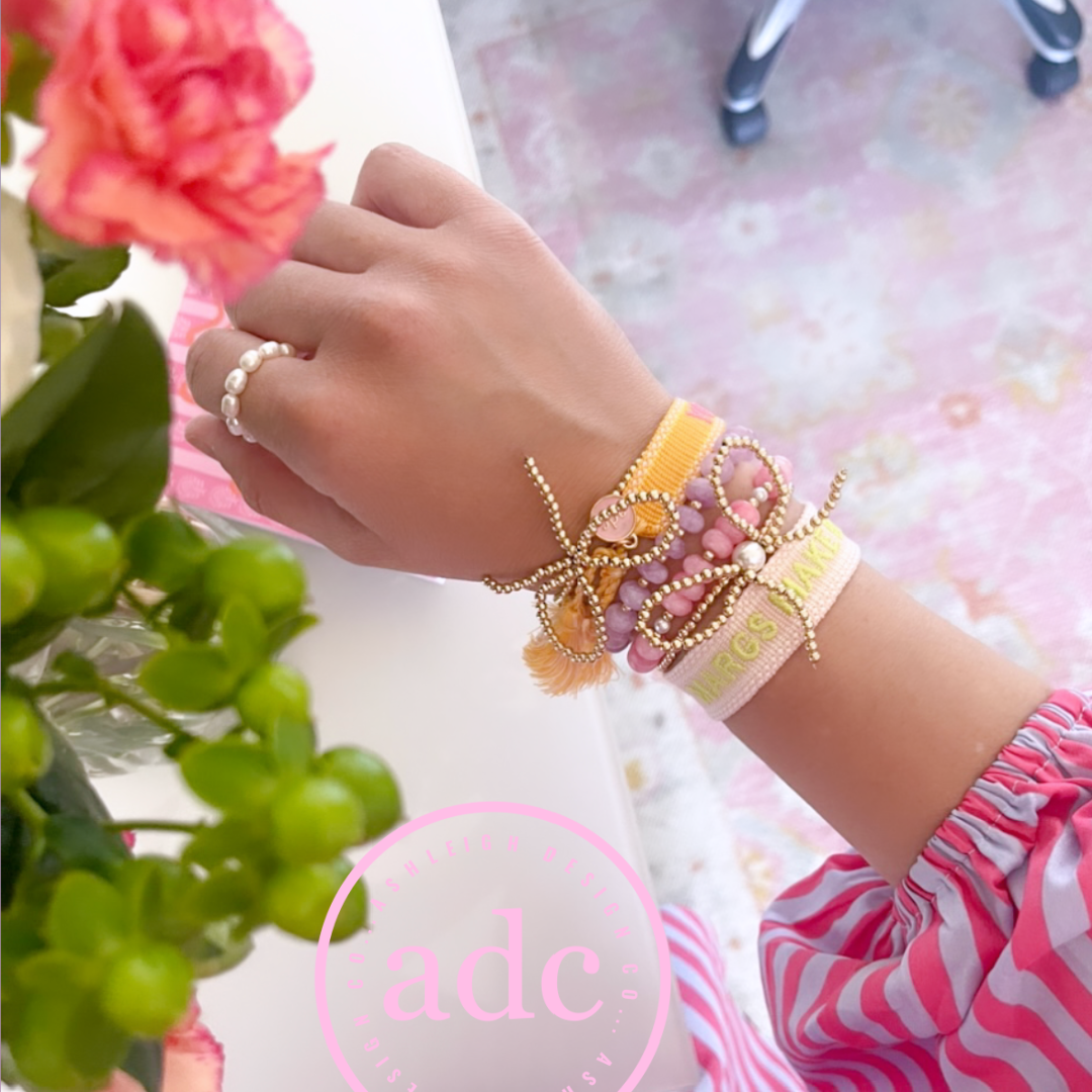 Gold-Filled Beaded Bow with Pearl Bracelet