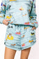 QUEEN OF SPARKLES Blue Dogs Swimming on Floats Shorts