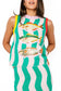 QUEEN OF SPARKLES Teal Multi Trim Fish Knit Tank