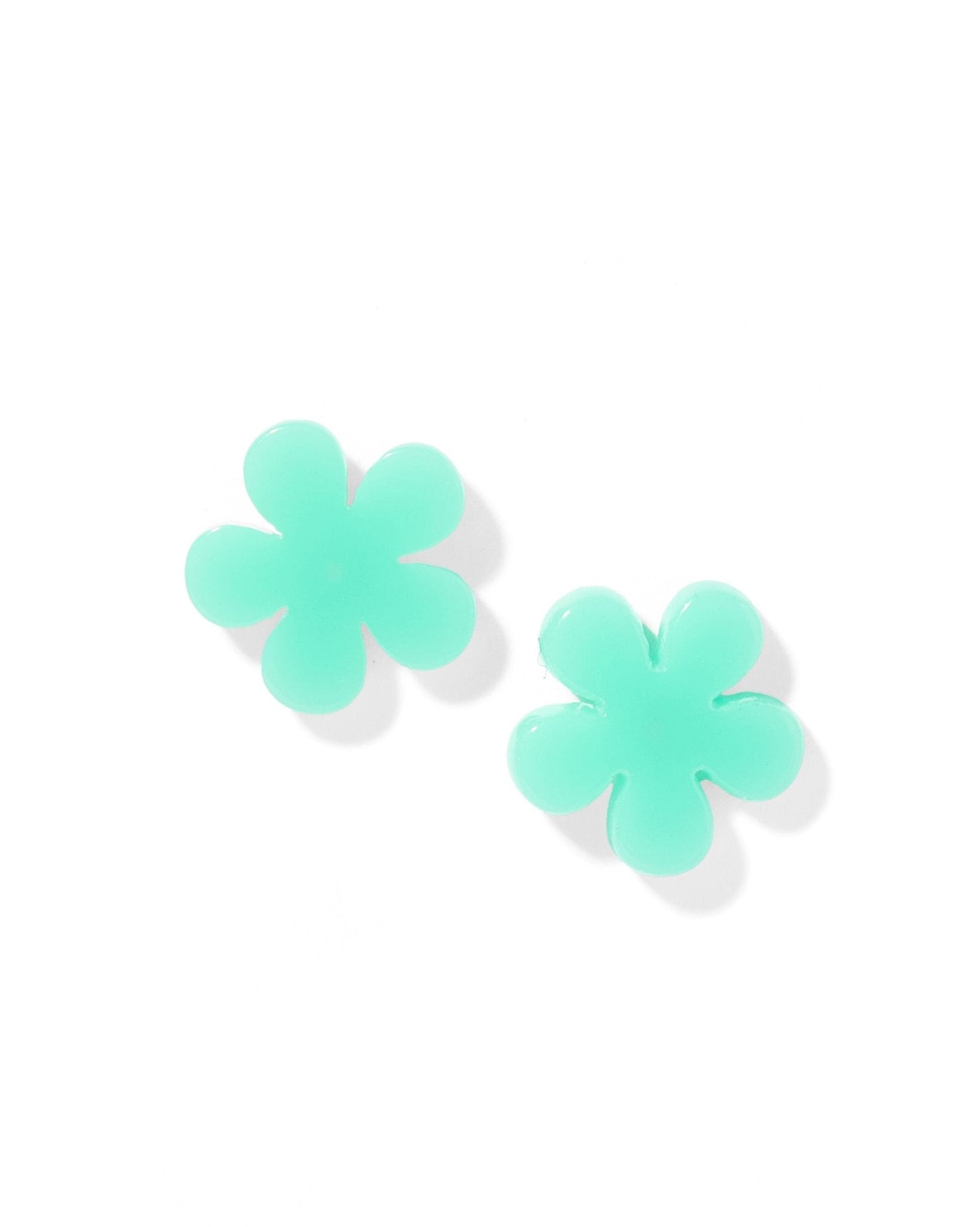 Jenna Stud Earrings - Flower Aqua