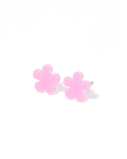Jenna Stud Earrings - Flower Bubble Gum Pink