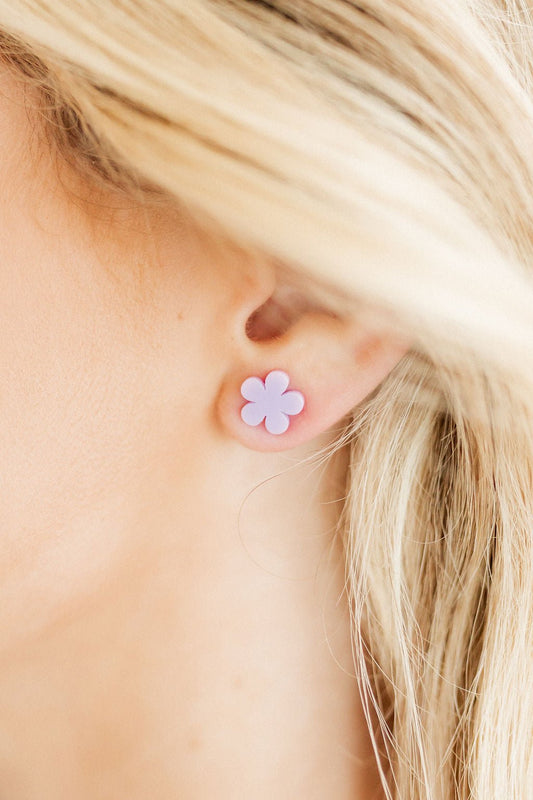 Jenna Stud Earrings - Flower Lilac