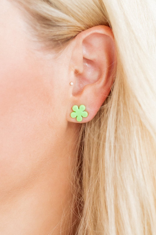 Jenna Stud Earrings - Flower Lime Sherbert