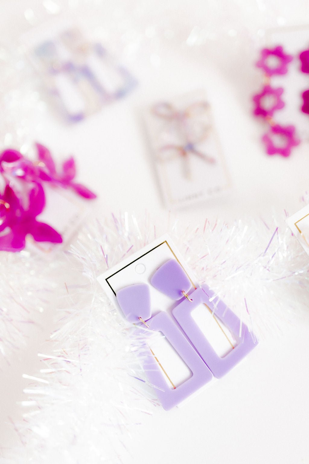 Kennedy Statement Earrings - Lilac