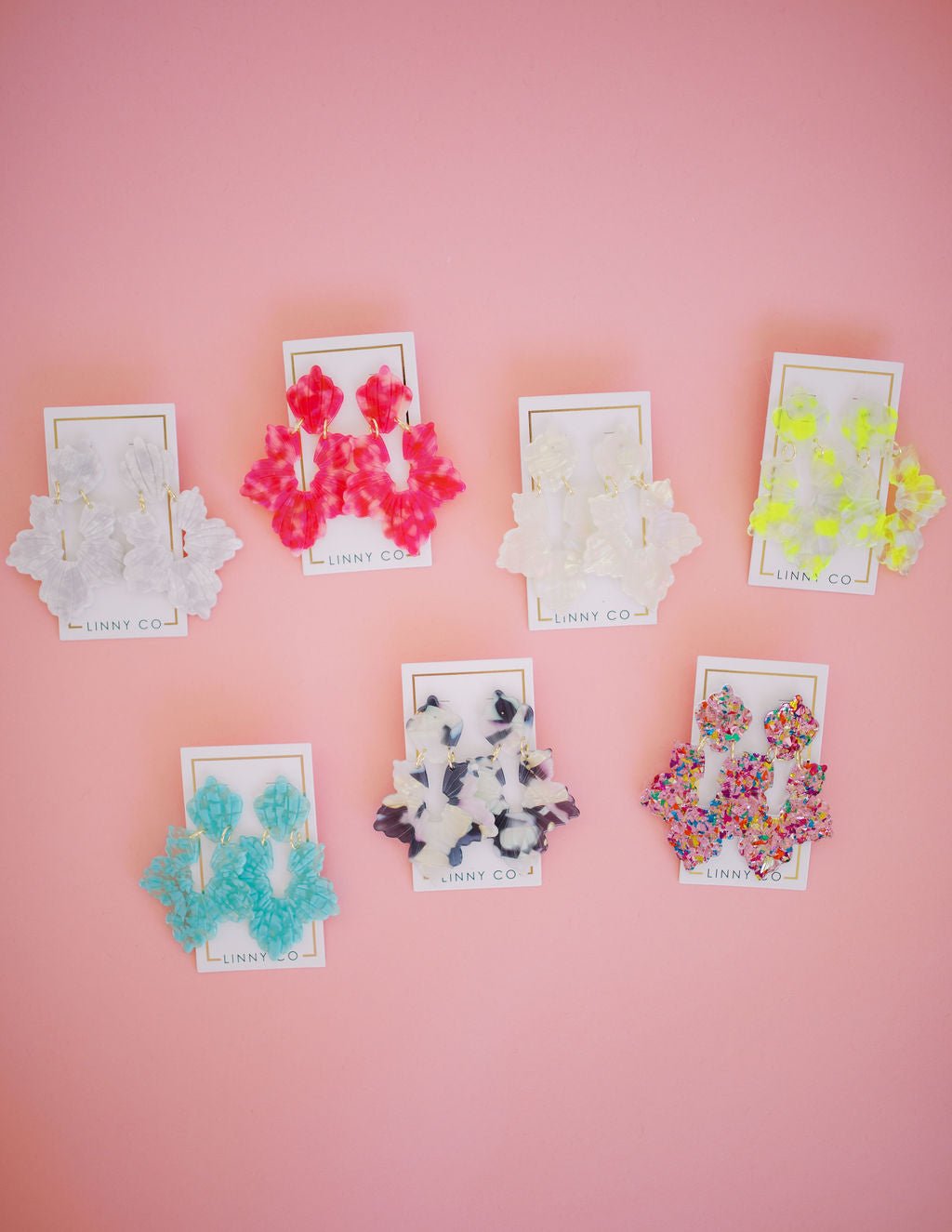 Michelle Statement Earrings - Neon Yellow Clouds