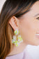 Michelle Statement Earrings - Neon Yellow Clouds