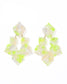Michelle Statement Earrings - Neon Yellow Clouds