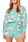 QUEEN OF SPARKLES Green & White Stripe Café Du Monde Icon Button Up SET