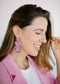 Penny Heart Statement Earrings - Pink Birthday Confetti
