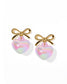 Ruthie Bow and Heart Earring - Purple