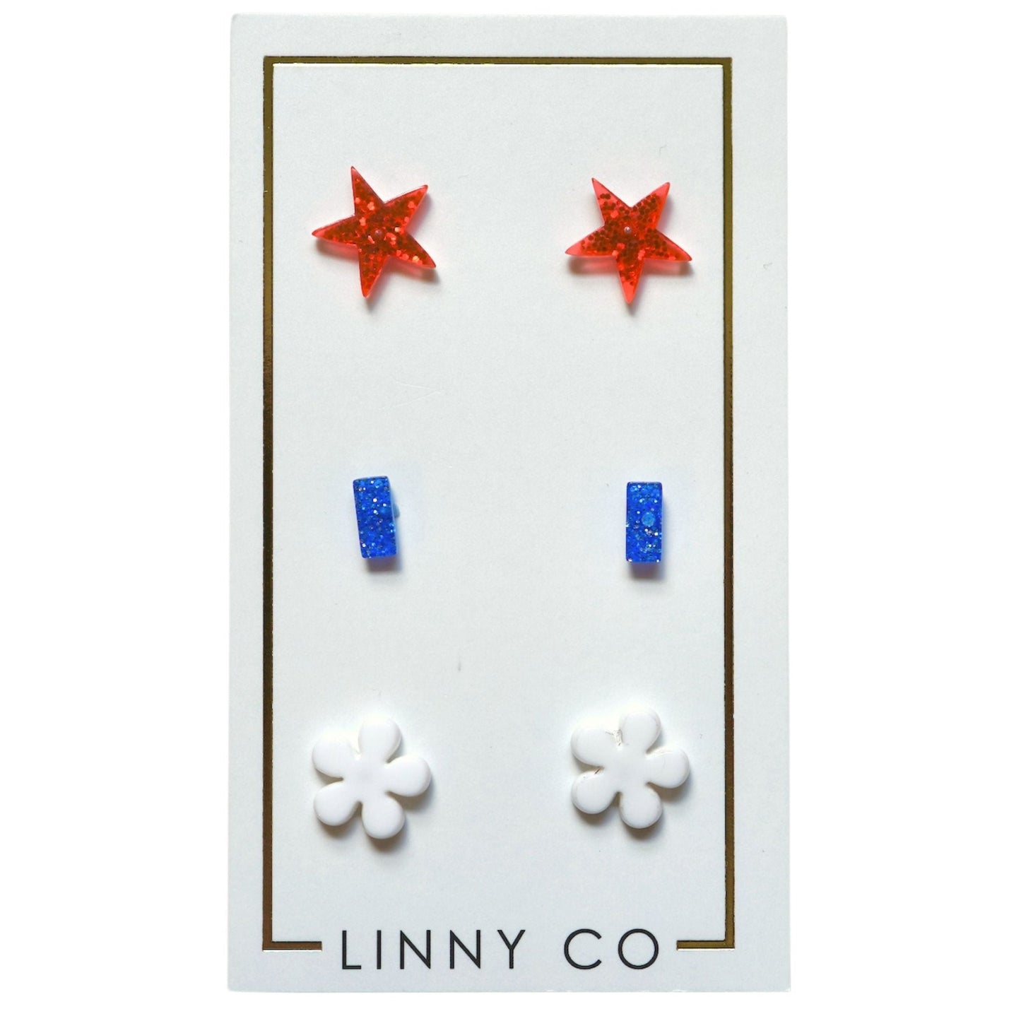 Stud Trio Stud Earring Set - Americana