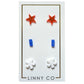 Stud Trio Stud Earring Set - Americana